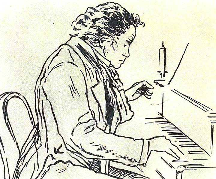Beethoven am Klavier, in: Enzo Orlandi (Hg.), „Beethoven und seine Zeit“, Emil Vollmer Verlag, Wiesbaden 1965. 05 Beethoven3